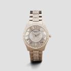Kenneth Cole New York Silvertone Pave Rhinestone Stainless Steel Link Watch - Neutral
