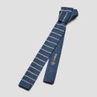 Kenneth Cole New York Navy Horizontal Stripe Knit Tie - Navy