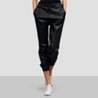 Kenneth Cole Black Label Leather Jogger Pant - Black
