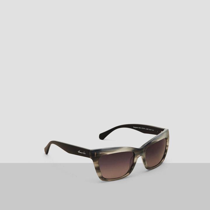 Kenneth Cole New York Charcoal And Black Plastic Frame Sunglasses - Grey/smk