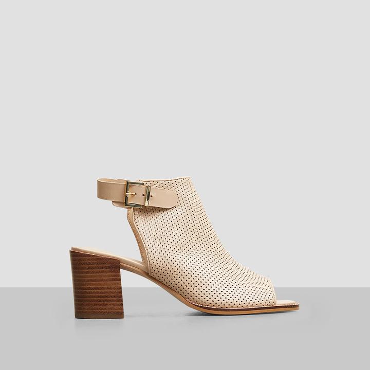 Kenneth Cole New York Sienna Perforated Slingback Open-toe Bootie - Luggage