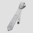 Kenneth Cole New York Two-tone Diagonal Stripe Tie - Silver