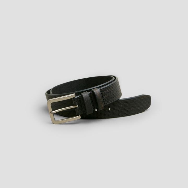 Kenneth Cole New York Perforated Faux Leather Belt - Black