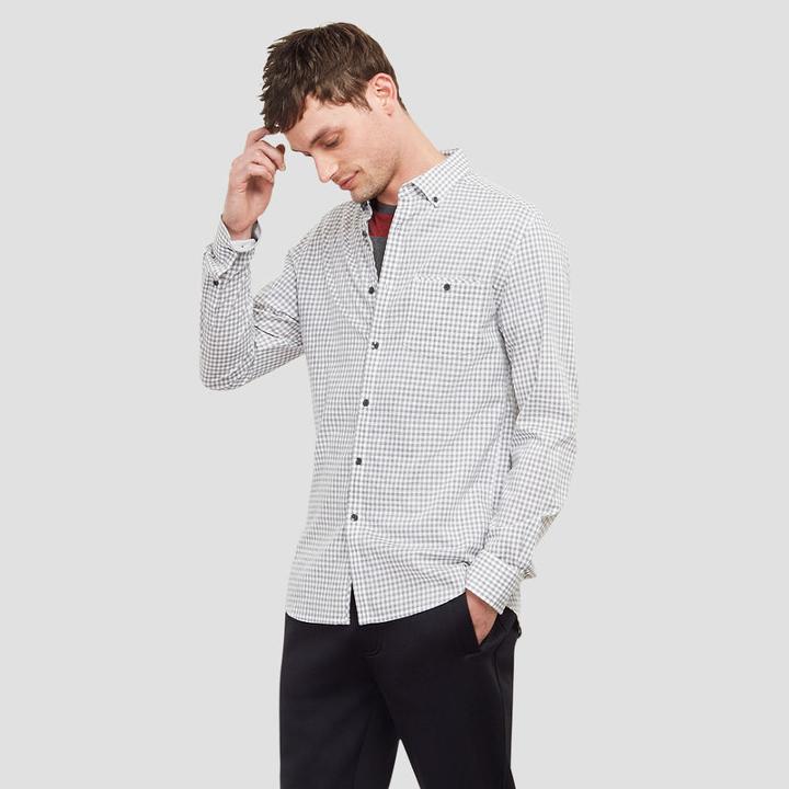 Kenneth Cole New York Long-sleeve Gingham Shirt - White