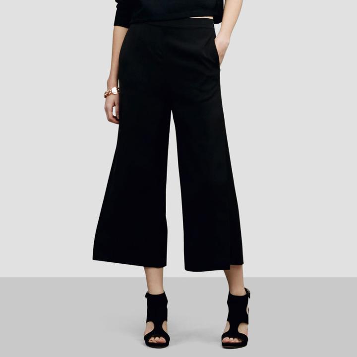 Kenneth Cole Black Label Wide Leg Culotte Pant - Black