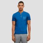 Kenneth Cole New York Short Sleeve Henley Pocket Tee - Dark Blue