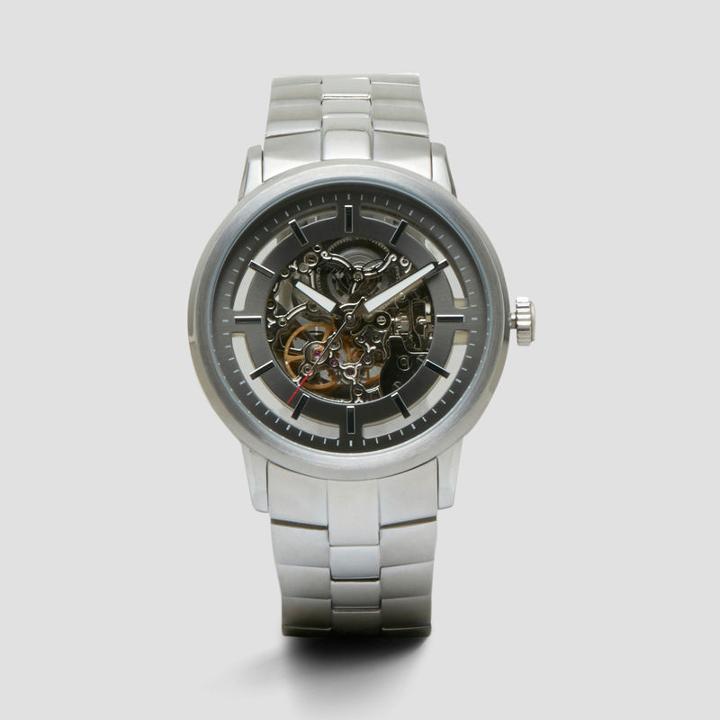 Kenneth Cole New York Automatic Watch With Silvertone Hardware - Neutral