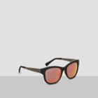 Kenneth Cole New York Plastic Sunglasses With Pink Mirror Lenses - Mblack/bordmr