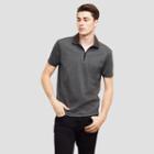 Reaction Kenneth Cole Short-sleeve Jersey Polo Shirt - Charcol Hthr