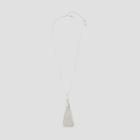 Kenneth Cole New York Fringe Tassel Pendant Silver Long Necklace - Shiny Slv