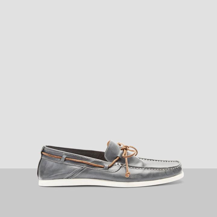 Reaction Kenneth Cole Cup Half Full Leather Boat Shoe - Navy