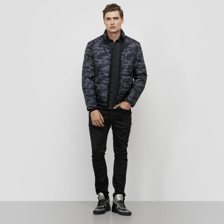 Reaction Kenneth Cole Camo Reversible Down Jacket - Black/camo