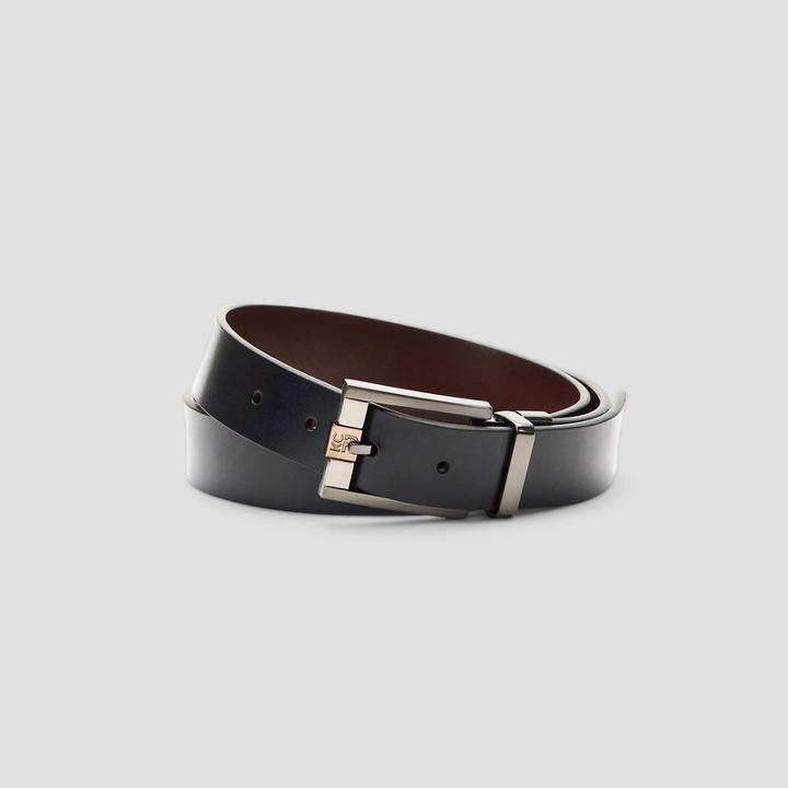 Reaction Kenneth Cole Reversible Leather Dress Belt - Black/tan