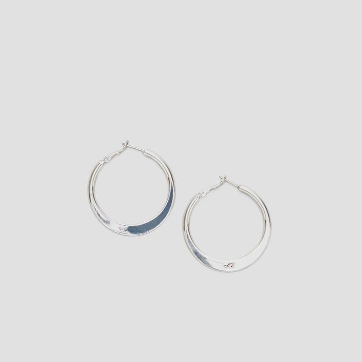 Kenneth Cole New York Silvertone Knife Edge Hoop Earrings - Silver