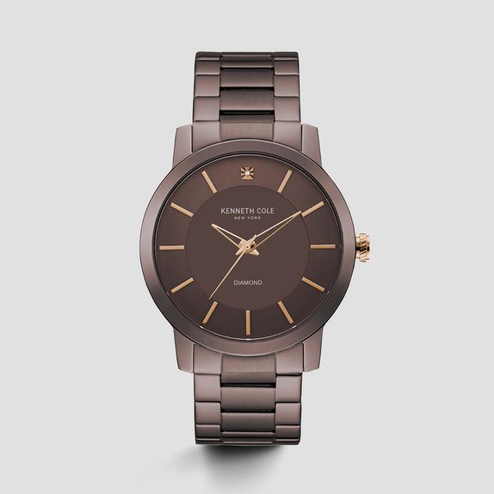Kenneth Cole New York Diamond Collection Brown Stainless Steel Watch - Neutral