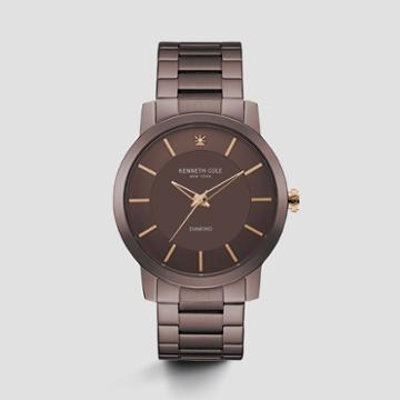 Kenneth Cole New York Diamond Collection Brown Stainless Steel Watch - Neutral