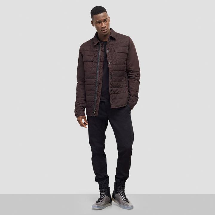 Reaction Kenneth Cole Quilted Nylon Shirt Jacket - Maroon