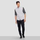 Kenneth Cole New York Long-sleeve Linen Pocket Shirt - Dim Grey Cb