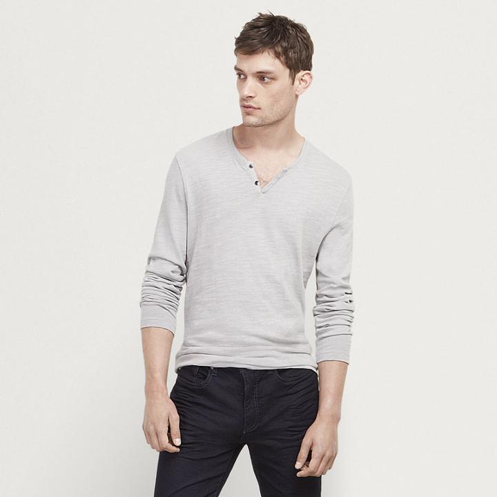 Kenneth Cole New York Long-sleeve Slub Henley - Seagull