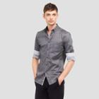 Kenneth Cole New York Long-sleeve Chambray Pocket Shirt - Wld Grape Cb