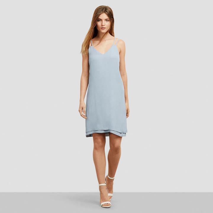 Kenneth Cole New York Liquid Silk Satin Slip Dress - Alumina