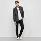 Reaction Kenneth Cole Faux Suede Zip Shirt Jacket - Hematite