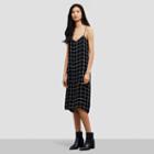 Kenneth Cole Black Label Grid Print Slip Dress - Black Grd Prnt