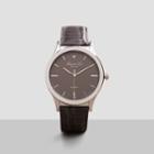Kenneth Cole New York Silver Watch With Grey Leather Strap - Neutral