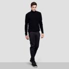 Kenneth Cole Black Label Textured Cashmere Turtleneck Sweater - Black