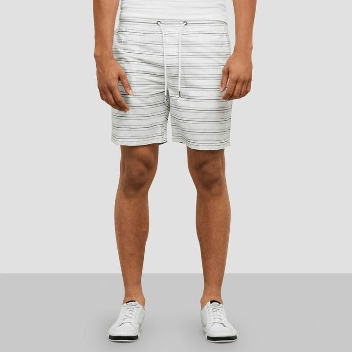Kenneth Cole New York Striped Pull-on Short - White