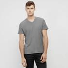 Reaction Kenneth Cole Short-sleeve Slub V-neck T-shirt - Dark Grey