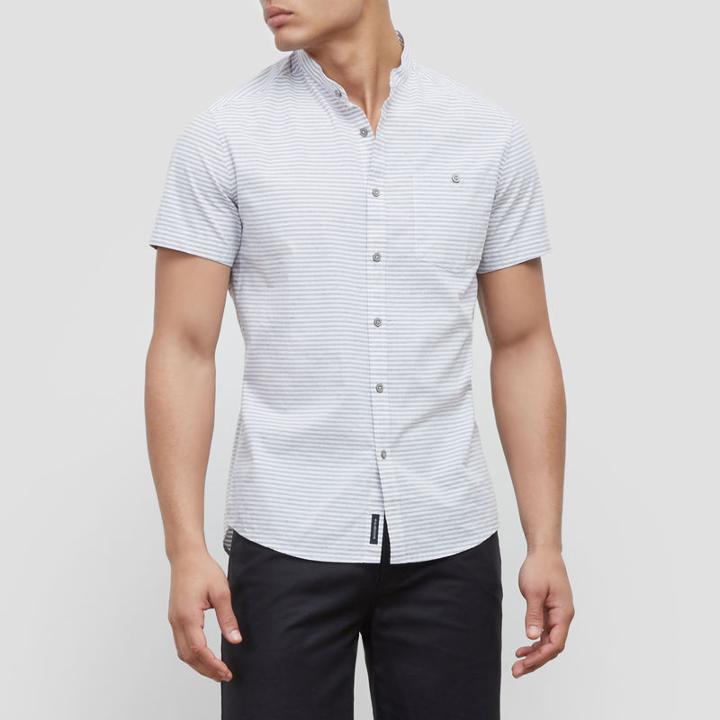 Reaction Kenneth Cole Short-sleeve Striped Shirt - Bayview Comb