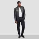 Kenneth Cole Black Label Neoprene And Leather Jacket - Black