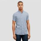 Reaction Kenneth Cole Short Sleeve Dobby Button-front Shirt - Bluemooncomb