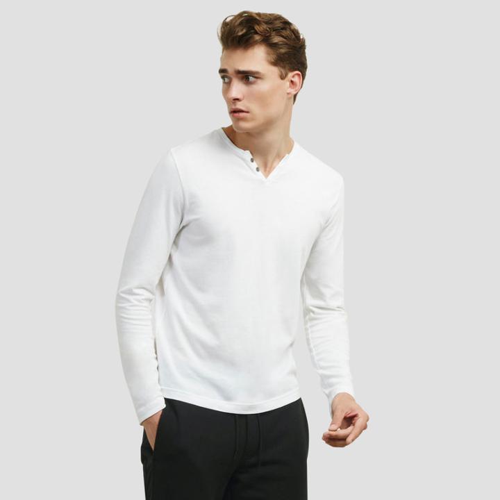 Reaction Kenneth Cole Long-sleeve Mini Henley - White