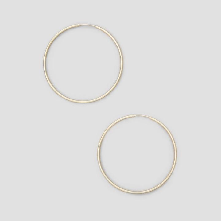 Kenneth Cole New York Large Gold-tone Wire Hoop Earring - Shiny Gold
