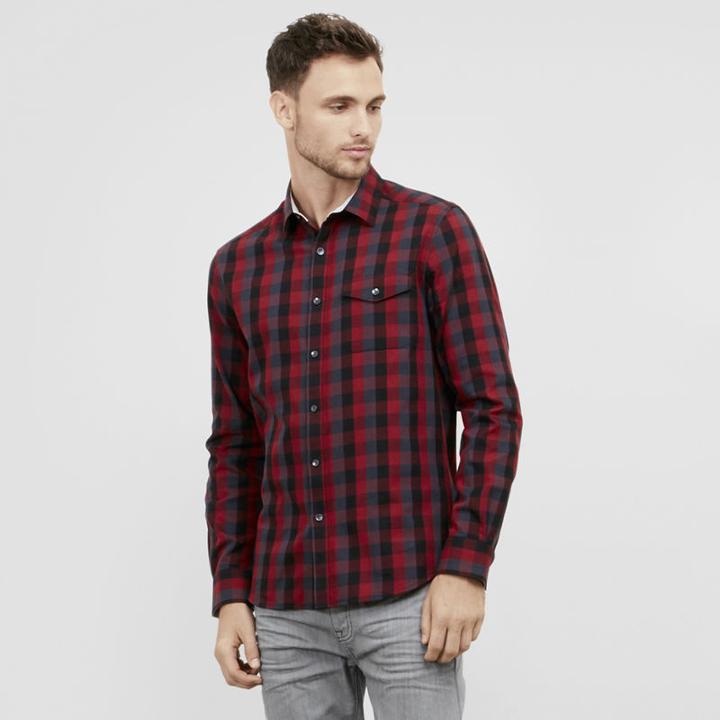 Reaction Kenneth Cole Long-sleeve Plaid Shirt - Crimsoncombo