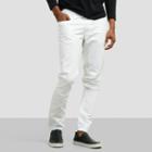 Reaction Kenneth Cole Slim-fit Washed Sateen Pant - White