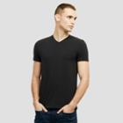 Kenneth Cole New York Short-sleeve V-neck Stretch Pima Cotton T-shirt - Black