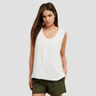Kenneth Cole New York Woven Sleeveless Top - Ivory
