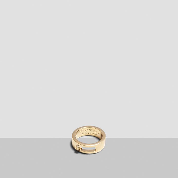 Kenneth Cole Black Label Goldtone Cutout Band Ring - Shiny Gold