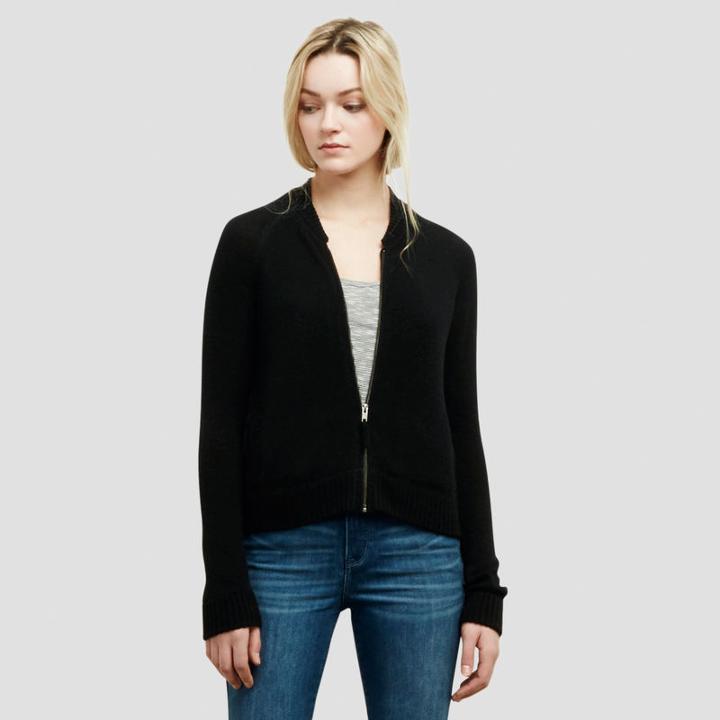 Kenneth Cole New York Robin Baseball Jacket - Black/blac