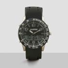 Unlisted, A Kenneth Cole Production Black Analog And Digital Watch With Black Silicone Strap - Neutral