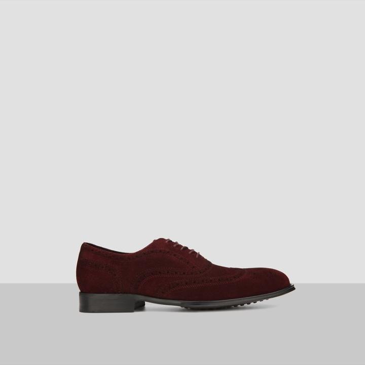 Kenneth Cole New York Suede Wingtip Shoe - Wine