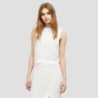 Kenneth Cole New York Perforated Sleeveless Cropped Sweater - White