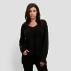 Kenneth Cole New York Boucle V-neck Sweater - Black