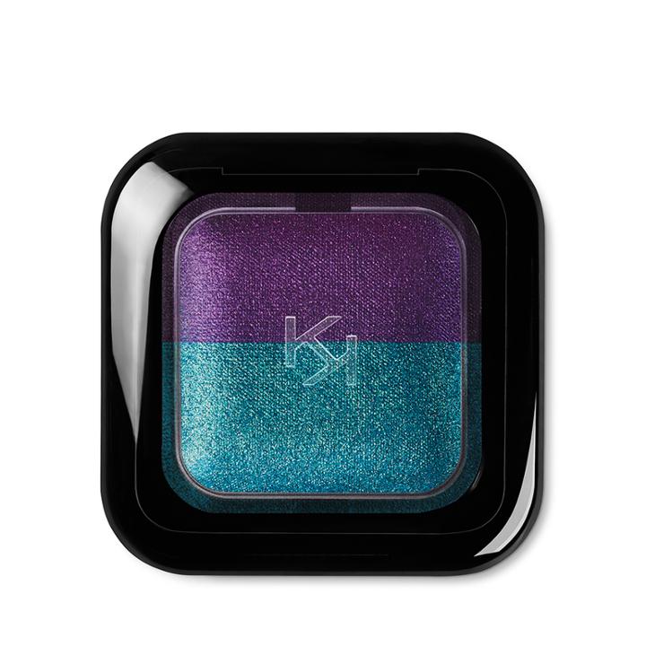 Kiko - Bright Duo Baked Eyeshadow - 09 Pearly Emerald - Metallic Violet