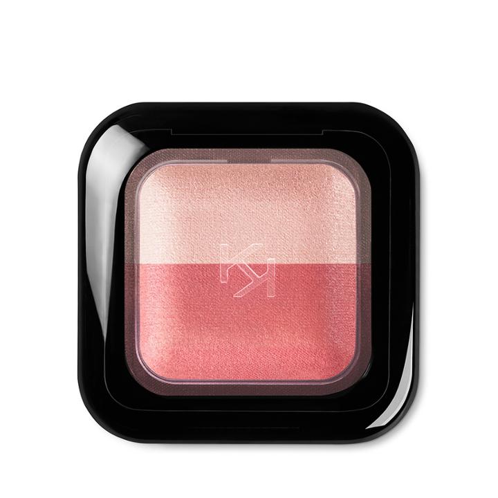 Kiko - Bright Duo Baked Eyeshadow - 02 Pearly Cream - Satin Mahogany