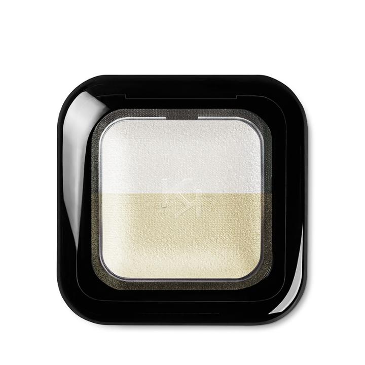 Kiko - Bright Duo Baked Eyeshadow - 08 Pearly Snow - Golden Shell
