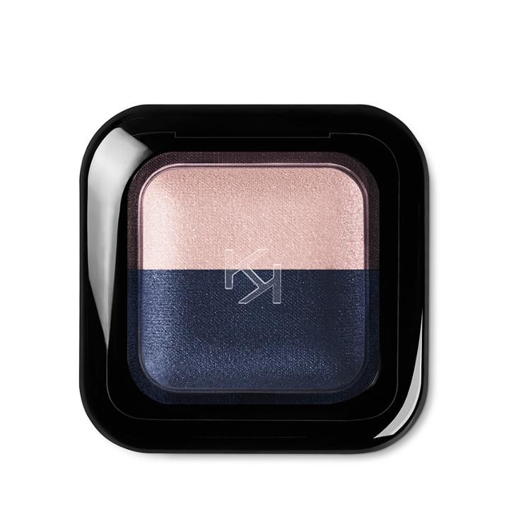 Kiko - Bright Duo Baked Eyeshadow - 10 Matte Candy Rose - Satin Navy Blue